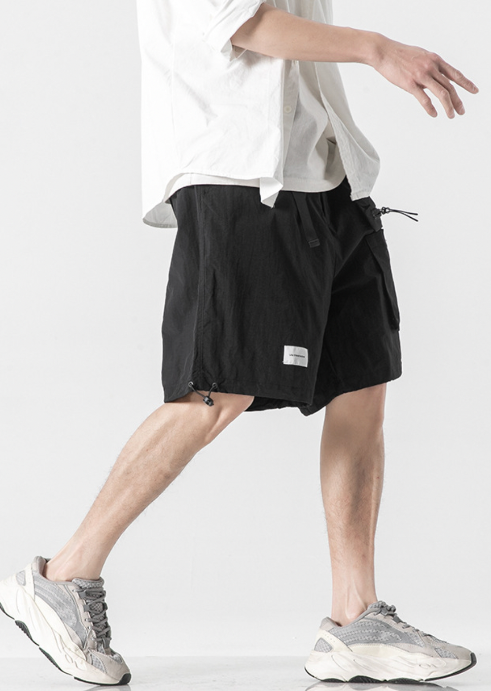 Pocketed Cargo Shorts in Black