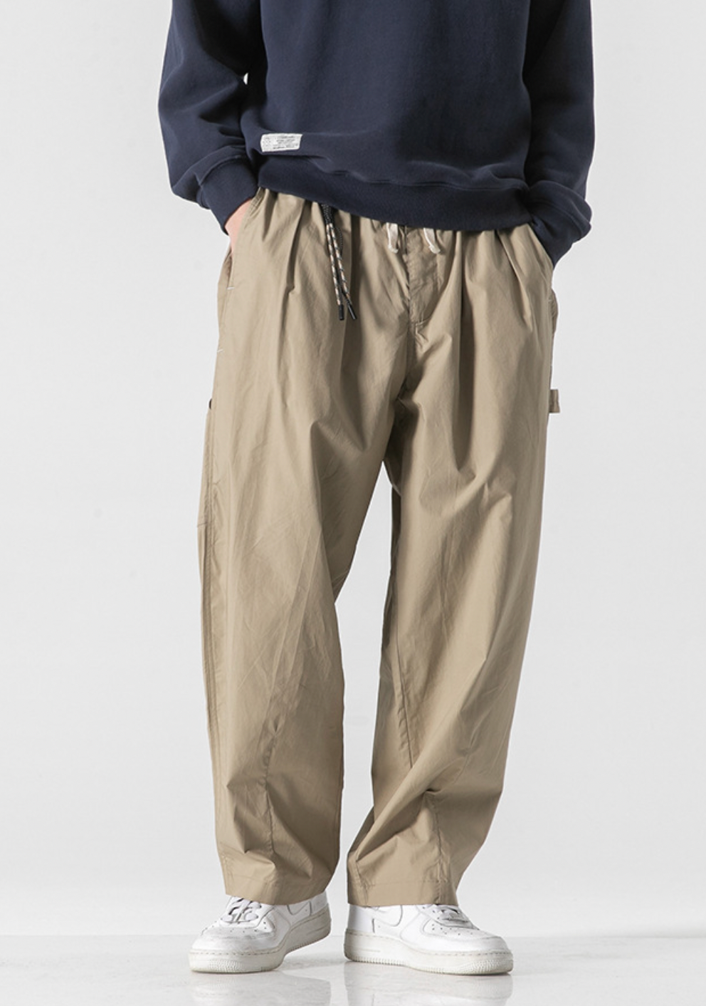 Casual Oversized Fit Pants in Khaki