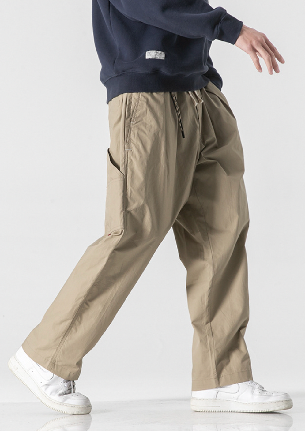 Casual Oversized Fit Pants in Khaki