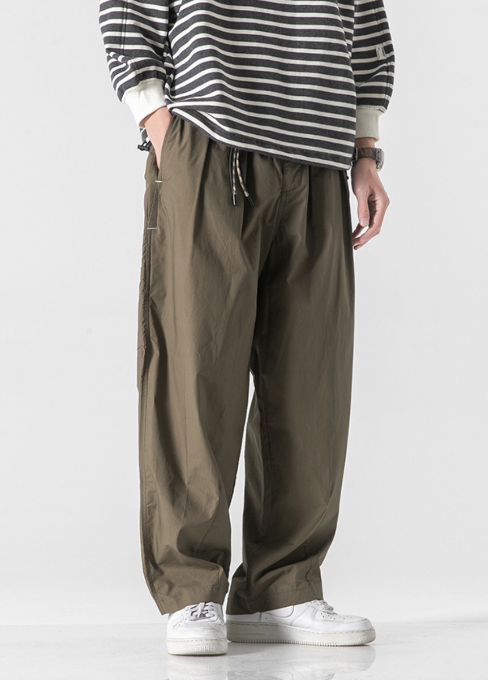 Casual Oversized Fit Pants in Green