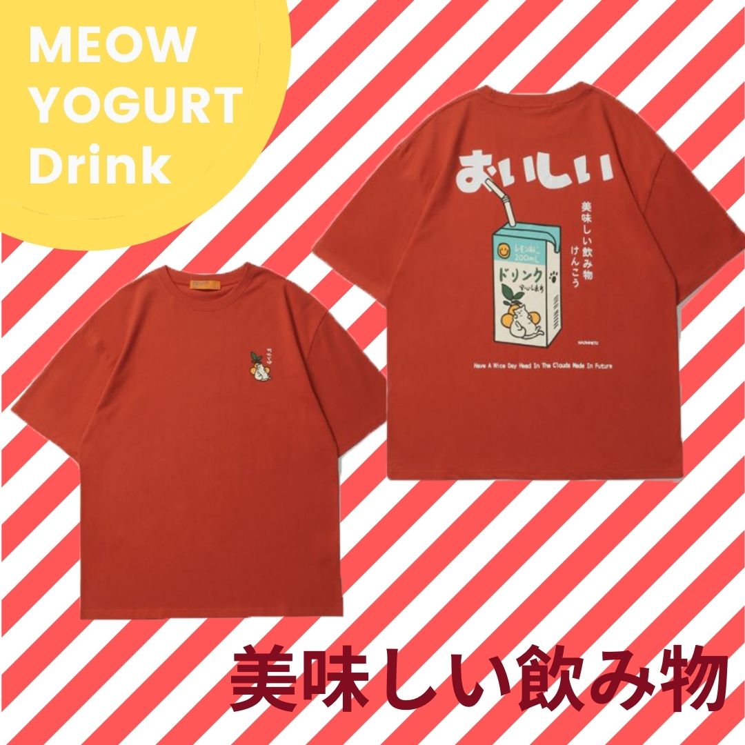 Meow Drinks Oversized Tee (In-Stock)