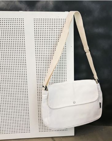 Canvas Shoulder Bag in White (Pre-Order)