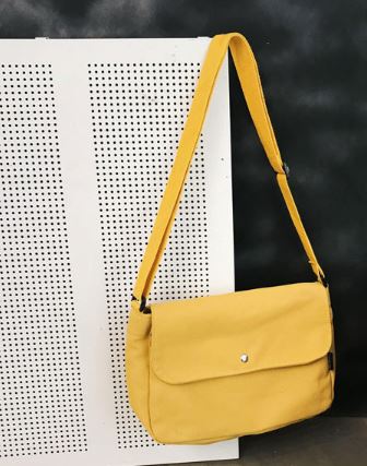 Canvas Shoulder Bag in Yellow (Pre-Order)