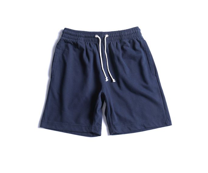 Cotton Drawstring Shorts in Dark Blue