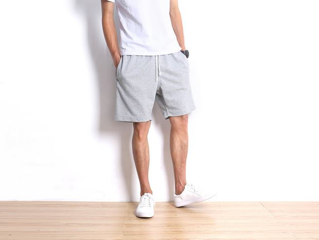 Cotton Drawstring Shorts in Grey