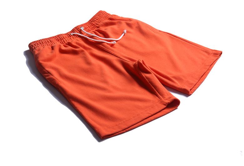 Cotton Drawstring Shorts in Orange